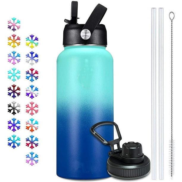 Paracord Handle 22 or 32 Oz. Hot & Cold Beverages Vacuum Sealed Water Bottle Leak Proof & BPA Free Double Wall Insulated Stainless Steel Wide Mouth with Sports Lid Option The Cold Bottle 